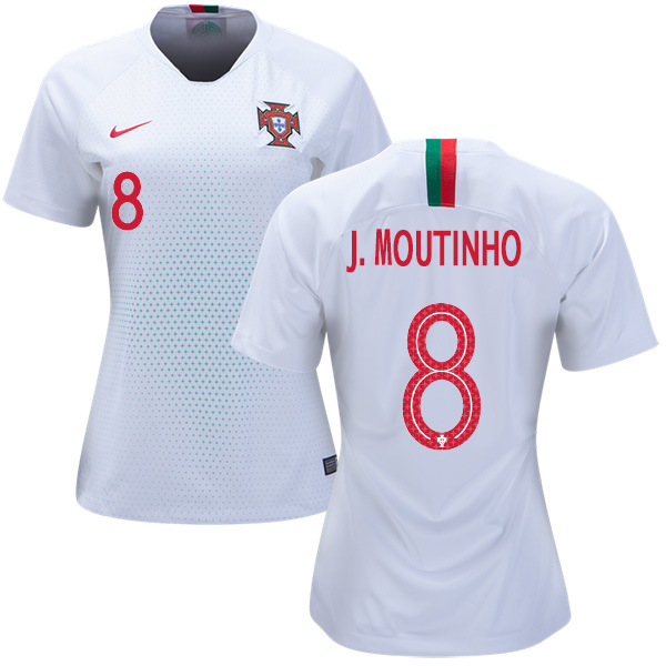 Women's Portugal #8 J.Moutinho Away Soccer Country Jersey - Click Image to Close